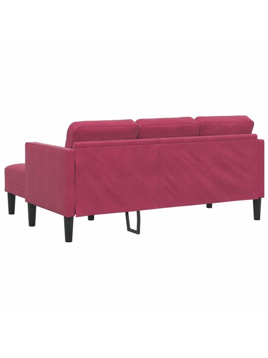 Dīvānu komplekts 2 pcs vīnsarkans 173 x 131 x 67 cm samts