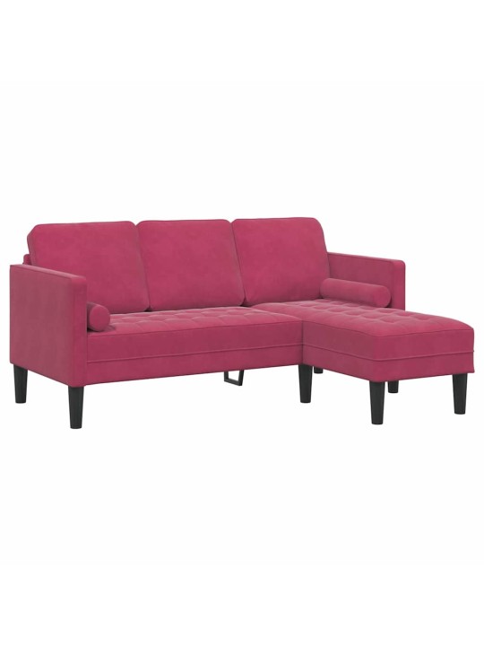 Dīvānu komplekts 2 pcs vīnsarkans 173 x 131 x 67 cm samts
