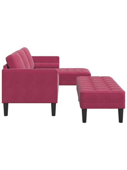 Dīvānu komplekts 2 pcs vīnsarkans 173 x 131 x 67 cm samts
