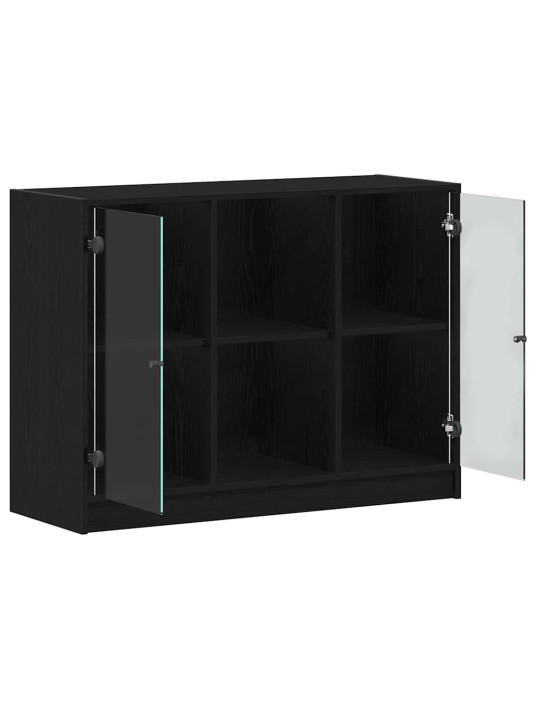Puse melns ozols 102 x 37 x 75.5 cm inženierijas koks