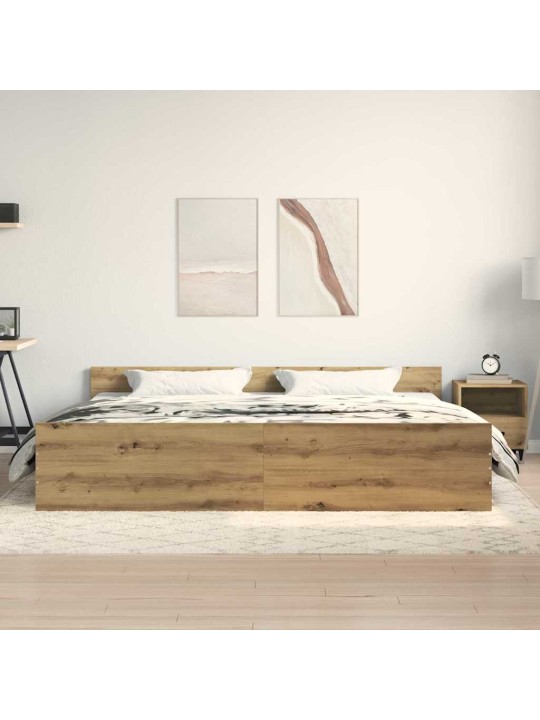 Gultas rāmis amatnieku ozola 200 x 200 cm inženierijas koks