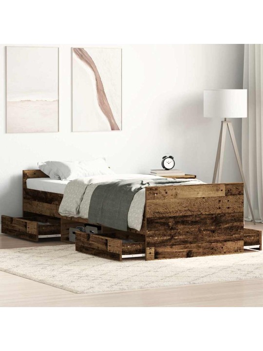 Gultas rāmis vecs koks 75 x 190 cm inženierijas koks