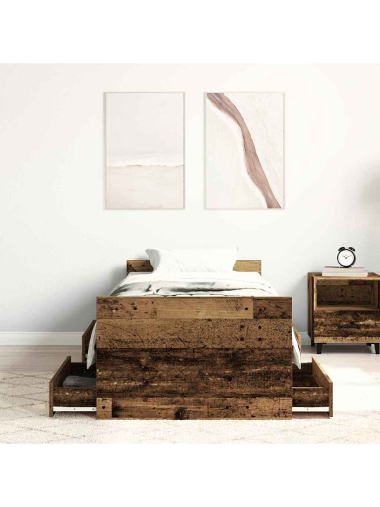 Gultas rāmis vecs koks 75 x 190 cm inženierijas koks