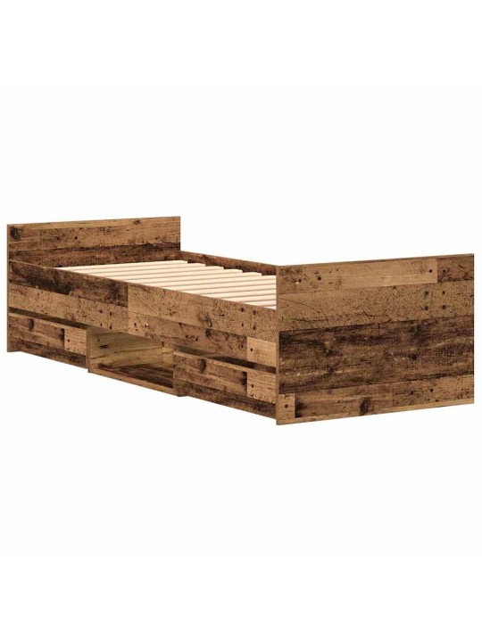 Gultas rāmis vecs koks 75 x 190 cm inženierijas koks