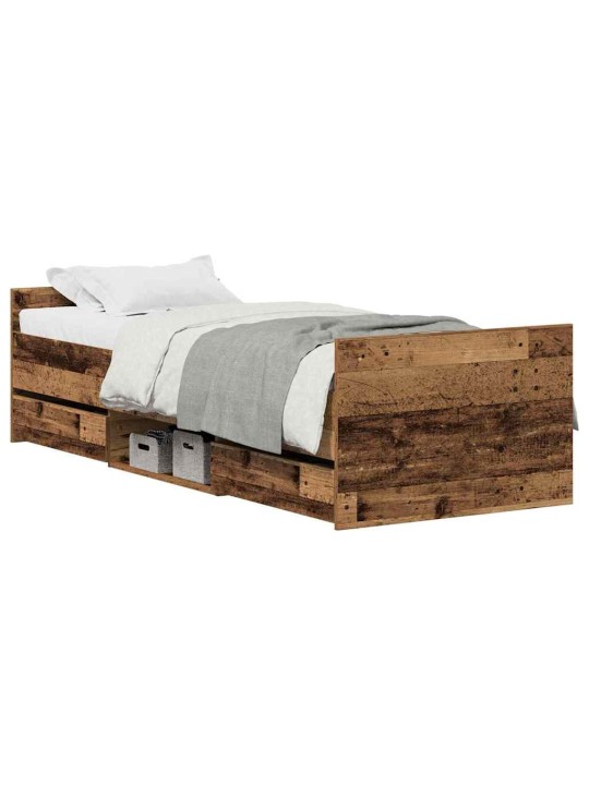 Gultas rāmis vecs koks 75 x 190 cm inženierijas koks