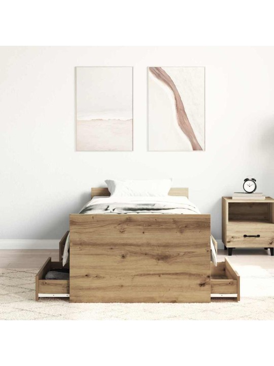 Gultas rāmis amatnieku ozola 75 x 190 cm inženierijas koks