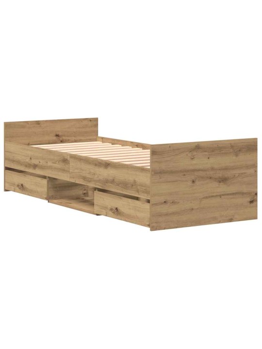 Gultas rāmis amatnieku ozola 75 x 190 cm inženierijas koks