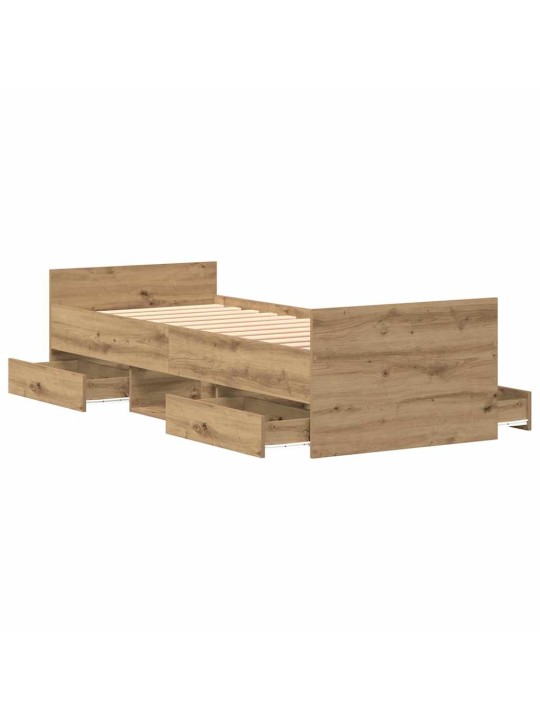 Gultas rāmis amatnieku ozola 75 x 190 cm inženierijas koks
