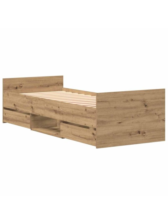 Gultas rāmis amatnieku ozola 75 x 190 cm inženierijas koks