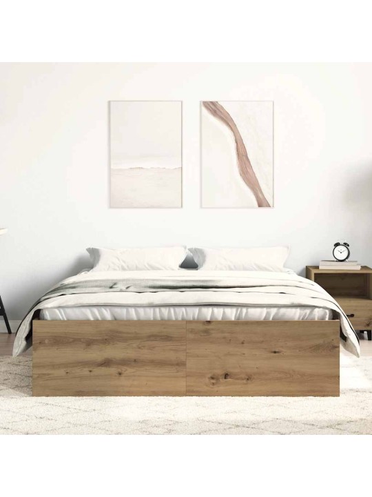 Gultas rāmis bez matrača, 135x190 cm, inženierijas koks