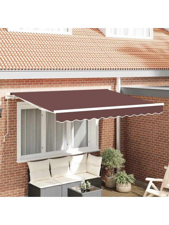 Izvelkams jumtiņš brūna 350 x 200 cm poliesters, alumīnijs