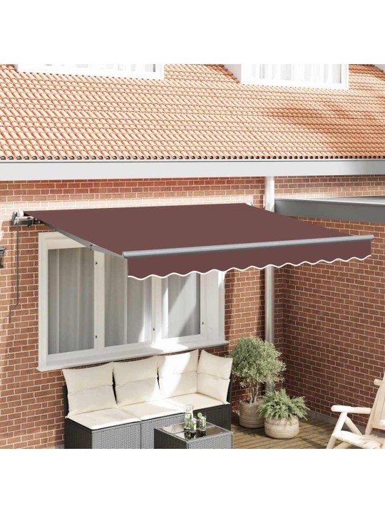Izvelkams jumtiņš brūna 350 x 200 cm poliesters, alumīnijs