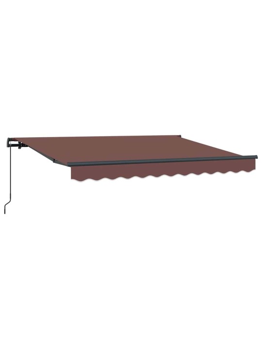 Izvelkams jumtiņš brūna 350 x 200 cm poliesters, alumīnijs