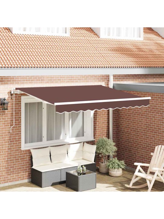 Izvelkams jumtiņš brūna 350 x 200 cm poliesters, alumīnijs
