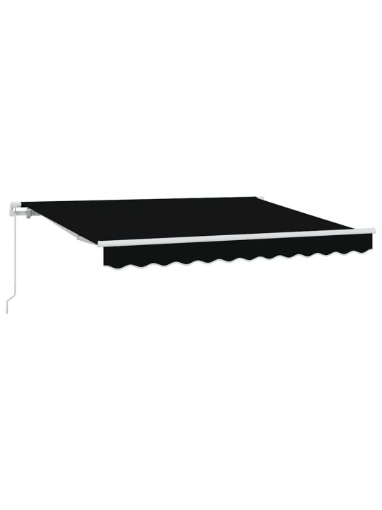Izvelkams jumtiņš melna 350 x 200 cm poliesters, alumīnijs