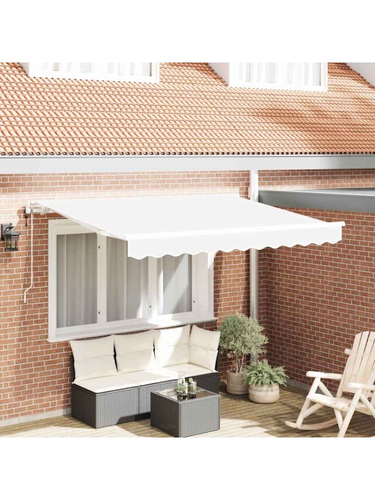 Izvelkams jumtiņš balts 350 x 200 cm poliesters, alumīnijs