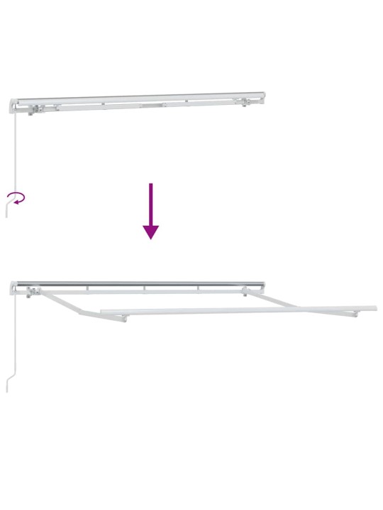Izvelkams jumtiņš sarkana 350 x 200 cm poliesters, alumīnijs