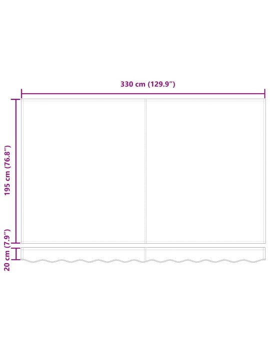 Izvelkams jumtiņš sarkana 350 x 200 cm poliesters, alumīnijs