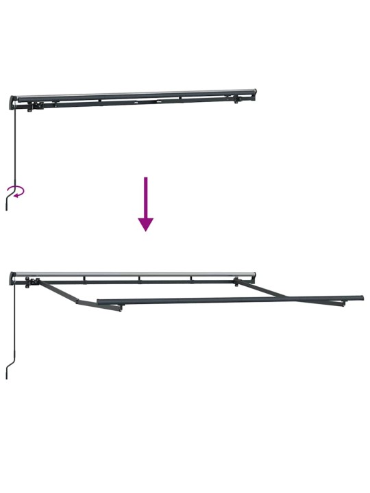 Izvelkams jumtiņš sarkana 350 x 200 cm poliesters, alumīnijs