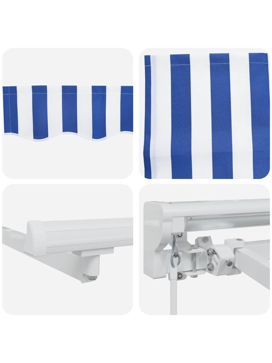 Izvelkams jumtiņš zils un balts 400 x 200 cm audums