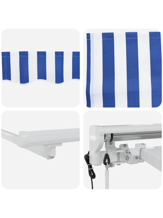 Izvelkams jumtiņš zils un balts 400 x 200 cm audums