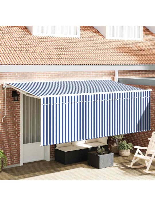 Izvelkams jumtiņš zils un balts 400 x 200 cm audums