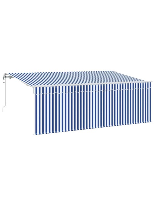 Izvelkams jumtiņš zils un balts 400 x 200 cm audums