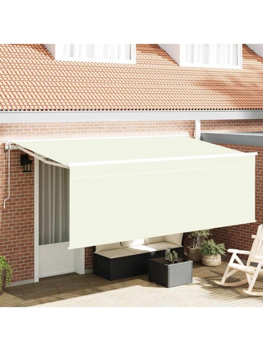 Elektriska atvelkamā nojume krēmkrāsa un balta 400 x 200 cm