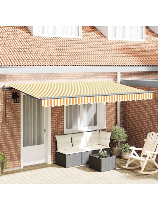 Izvelkams jumtiņš dzeltena un balta 400 x 200 cm