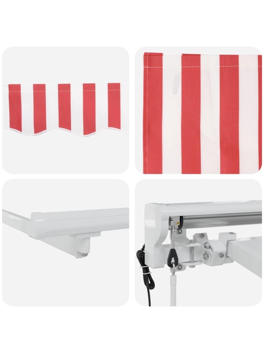 Izvelkams jumtiņš sarkana un balta 400x200 cm audums