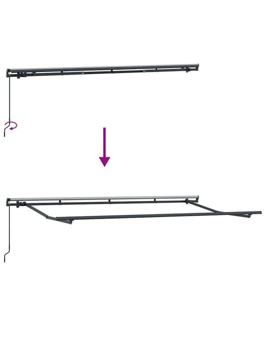 Izvelkams jumtiņš sarkana un balta 400 x 200 cm