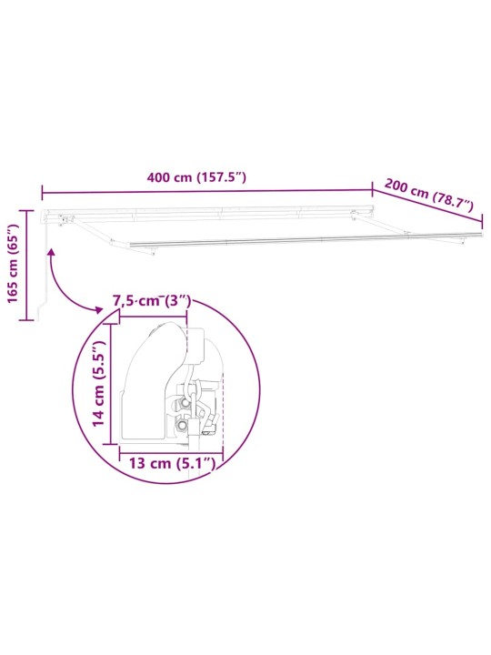 Izvelkams jumtiņš daudzkrāsains 400 x 200 cm