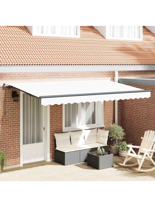 Izvelkams jumtiņš balts 400 x 200 cm poliesters, alumīnijs