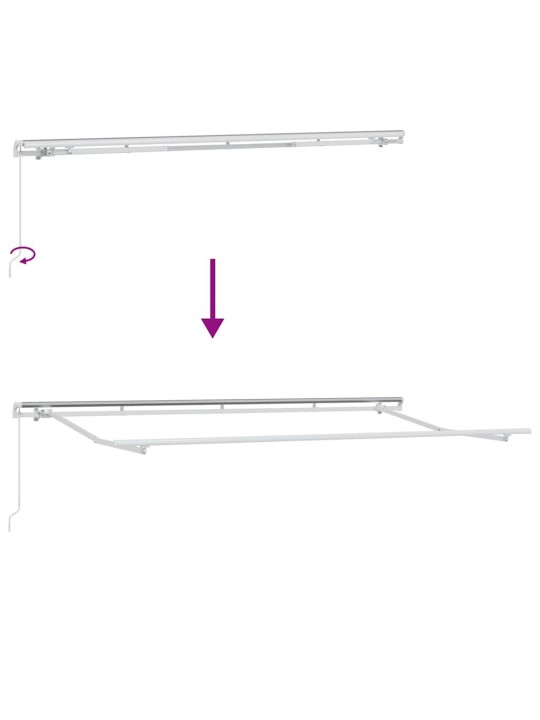 Izvelkams jumtiņš sarkana 400 x 200 cm poliesters, alumīnijs