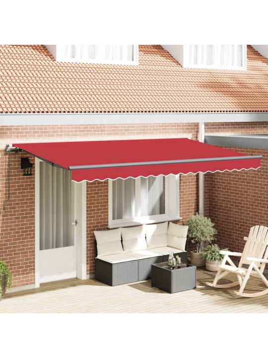 Izvelkams jumtiņš sarkana 400 x 200 cm poliesters, alumīnijs