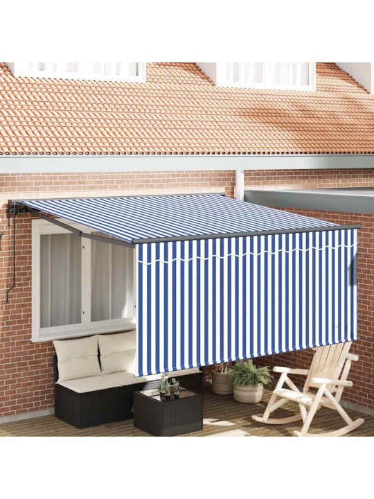 Izvelkams jumtiņš zils un balts 300 x 250 cm audums