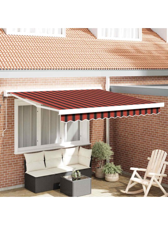 Izvelkams jumtiņš oranža un brūna 300 x 250 cm audums, metāls