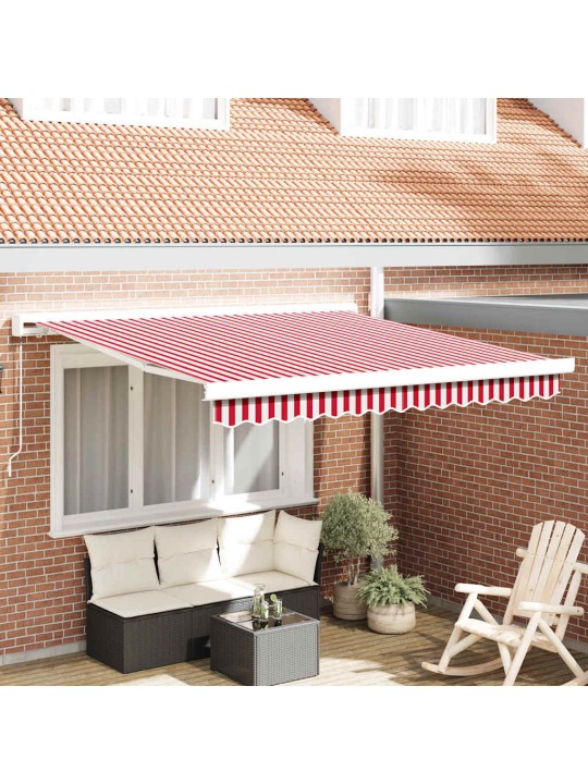Bīdāmā nojume sarkana un balta 300 x 250 cm audums, metāls