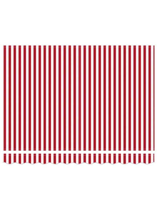 Bīdāmā nojume sarkana un balta 300 x 250 cm audums, metāls