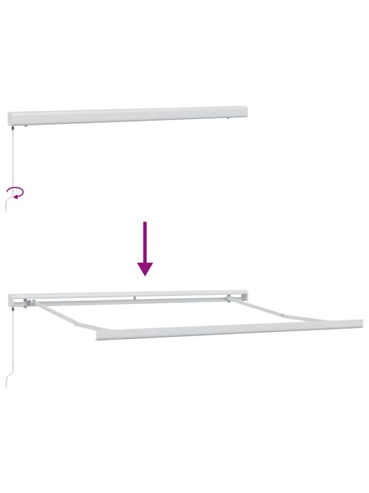 Bīdāmā nojume sarkana un balta 300 x 250 cm audums, metāls