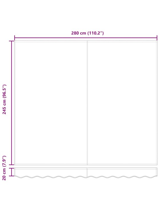 Bīdāmā nojume sarkana un balta 300 x 250 cm audums, metāls