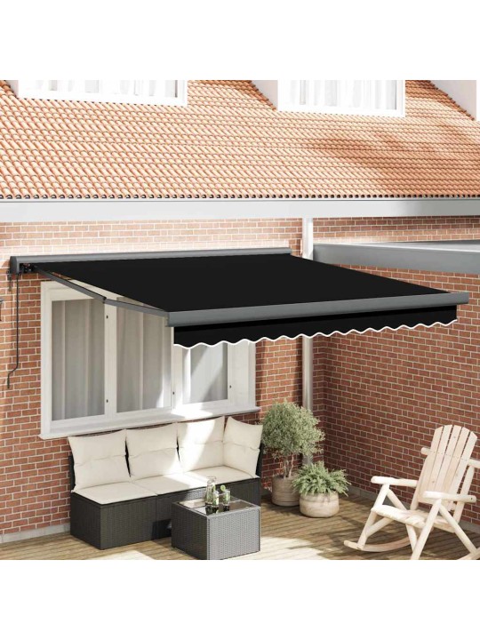 Izvelkams jumtiņš melna 300 x 250 cm audums, metāls