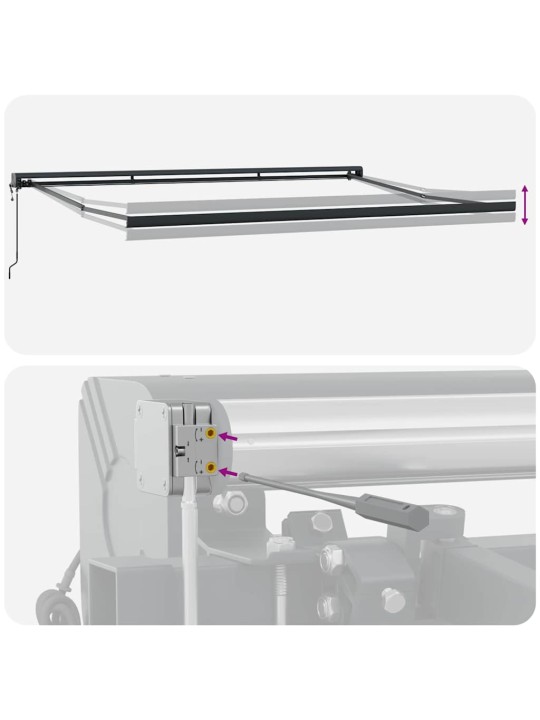 Izvelkams jumtiņš oranža un brūna 350 x 250 cm audums