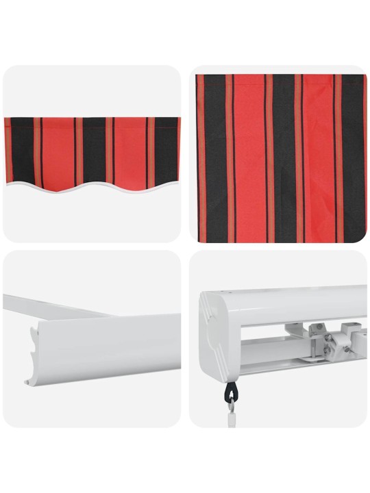 Izvelkams jumtiņš oranžs un brūns 350 x 250 cm audums un metāls