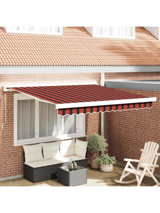 Izvelkams jumtiņš oranžs un brūns 350 x 250 cm audums un metāls