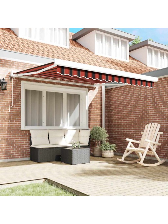 Izvelkams jumtiņš oranža un brūna 350 x 250 cm audums, metāls