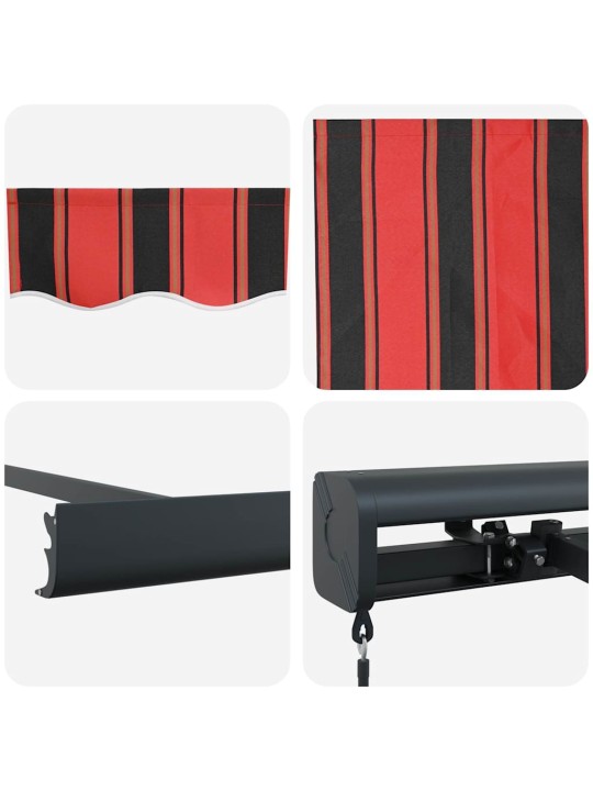 Izvelkams jumtiņš oranžs un brūns 350 x 250 cm audums un metāls