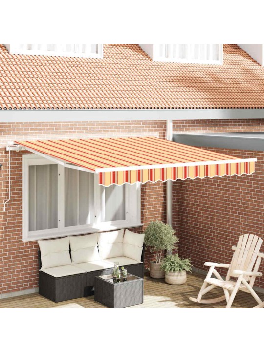 Markīze dzeltena un oranža 3,5 x 2,5 m poliesters un metāls