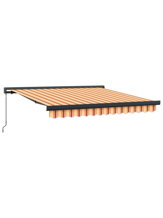 Ievelkamā nojume dzeltena un oranža 350 x 250 cm audums, metāls