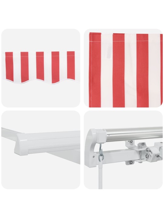 Izvelkams jumtiņš sarkans un balts 350 x 250 cm audums